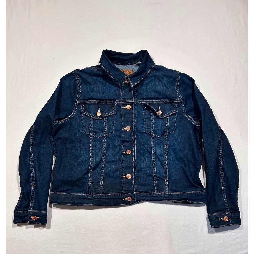 Signature by Levi Strauss Gold Label Denim Jacket Dark Wash Blue XXL 75478-0004